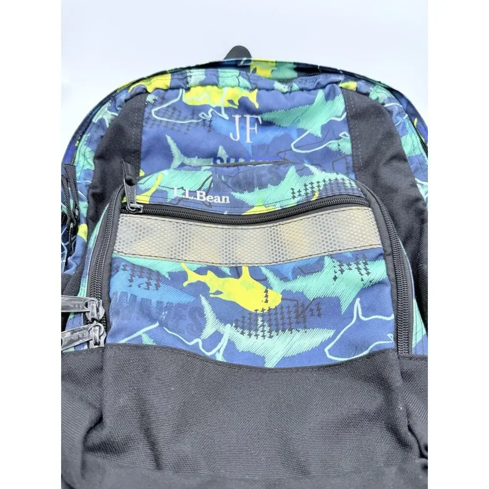 L.L.Bean Shark-Themed Backpack Book Bag for School Zip Closure